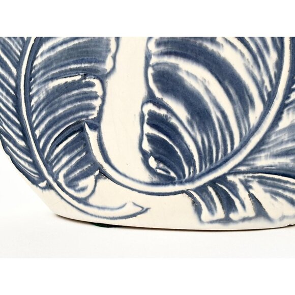 RARE Royal Haeger Blue & White Marquise Shaped Vintage Midcentury Modern Vase - Picture 5 of 10